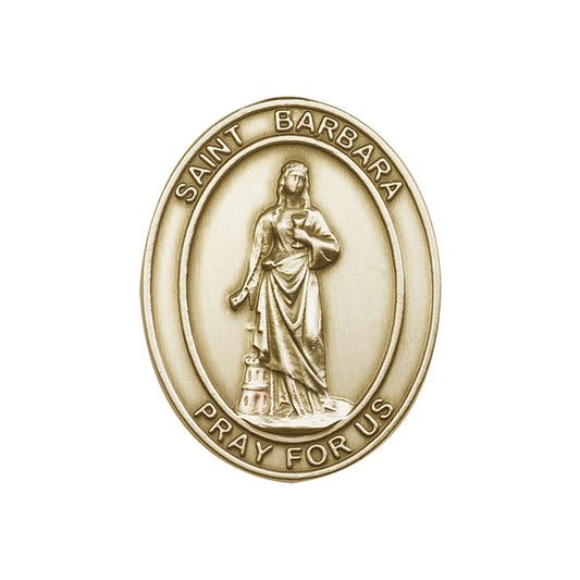 Antique Gold St. Barbara Visor Clip - 6706VG