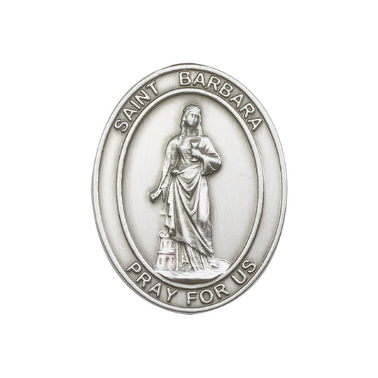 Antique Silver St. Barbara Visor Clip - 6706V