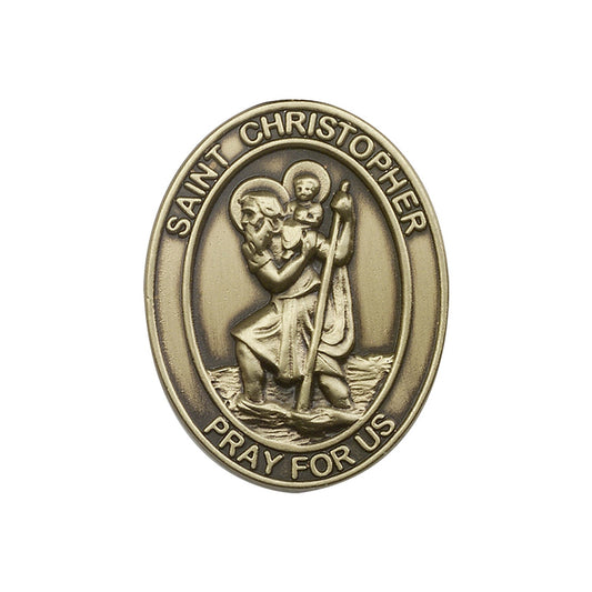Antique Gold St. Christopher Visor Clip - 6722VG