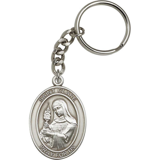 Antique Silver St. Clare Keychain - 6728