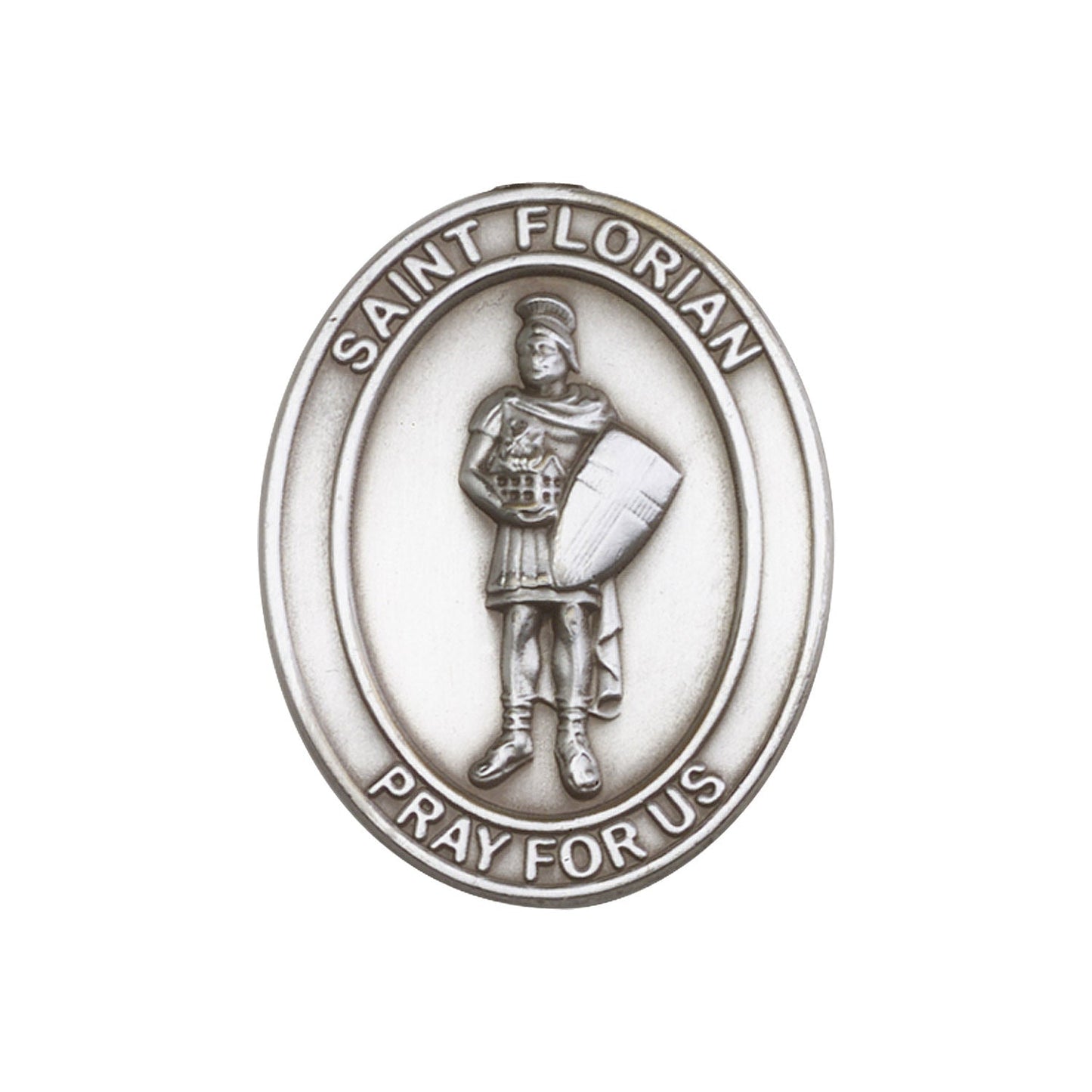 Antique Silver St. Florian Visor Clip - 6734V