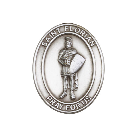 Antique Silver St. Florian Visor Clip - 6734V
