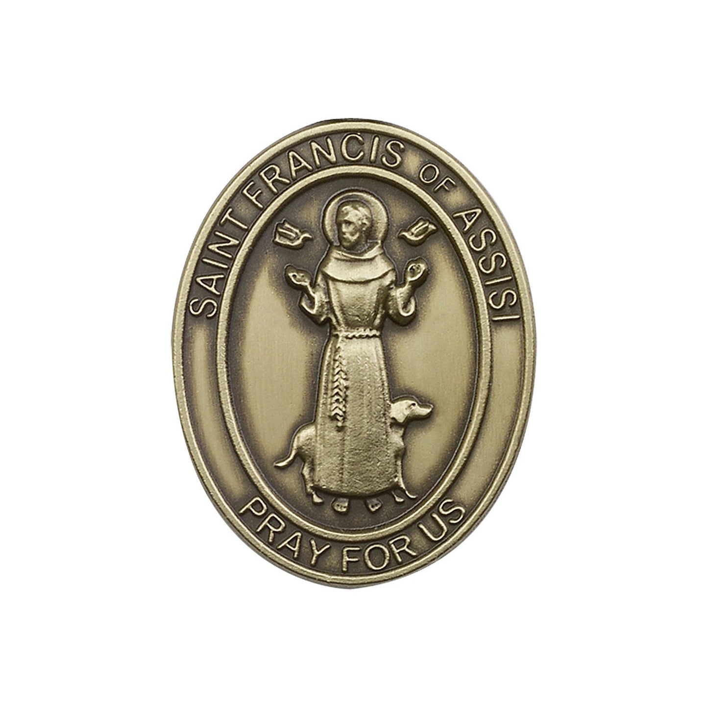 Antique Gold St. Francis of Assisi Visor Clip - 6736VG