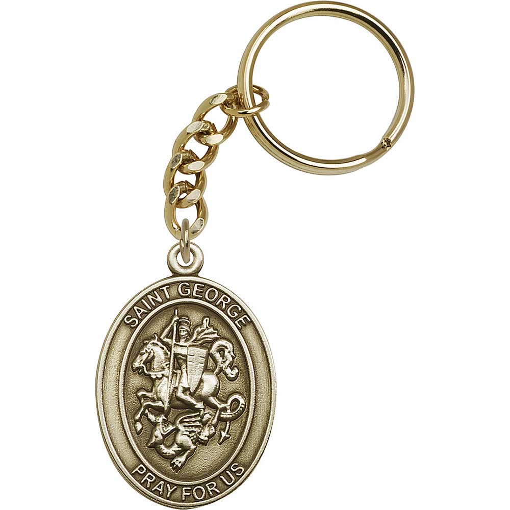 Antique Gold St. George Keychain - 6740