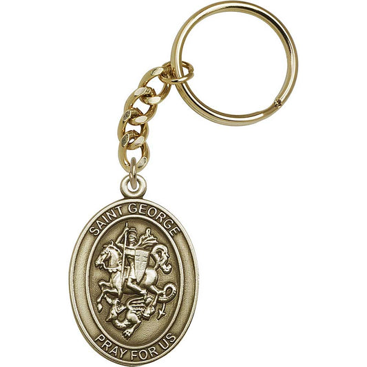 Antique Gold St. George Keychain - 6740