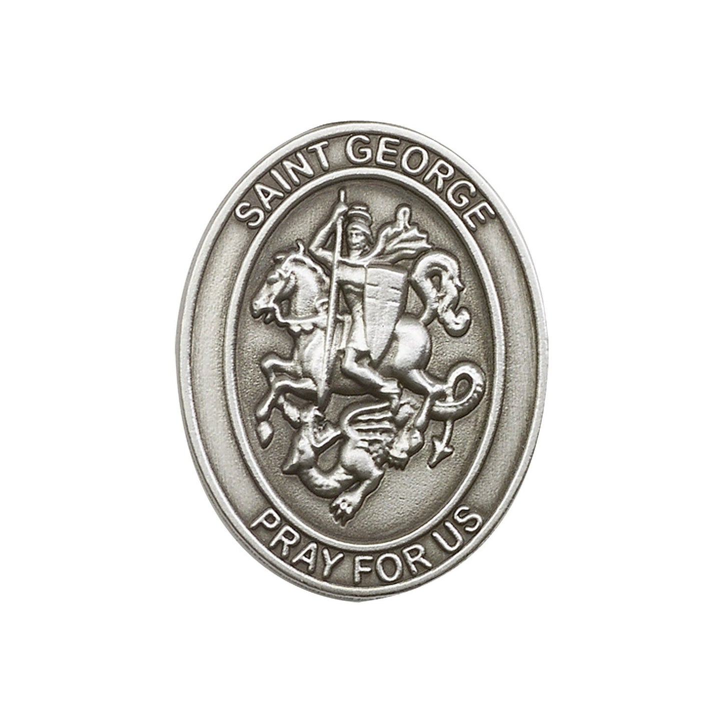 Antique Silver St. George Visor Clip - 6740V