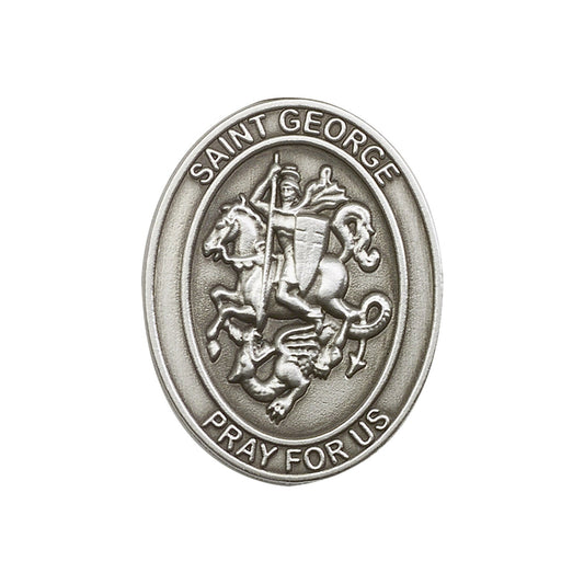 Antique Silver St. George Visor Clip - 6740V