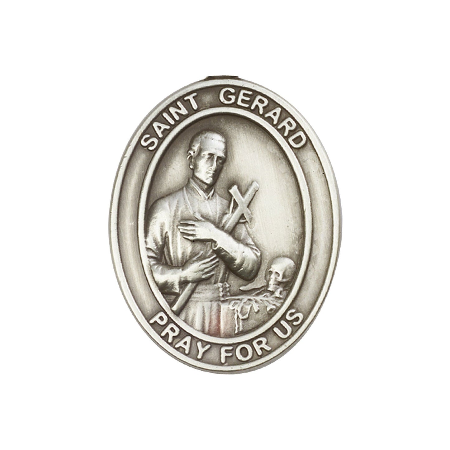 Antique Silver St. Gerard Visor Clip - 6742V