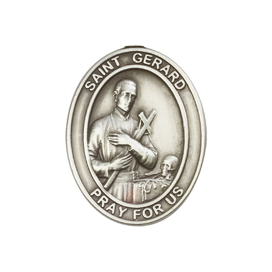 Antique Silver St. Gerard Visor Clip - 6742V