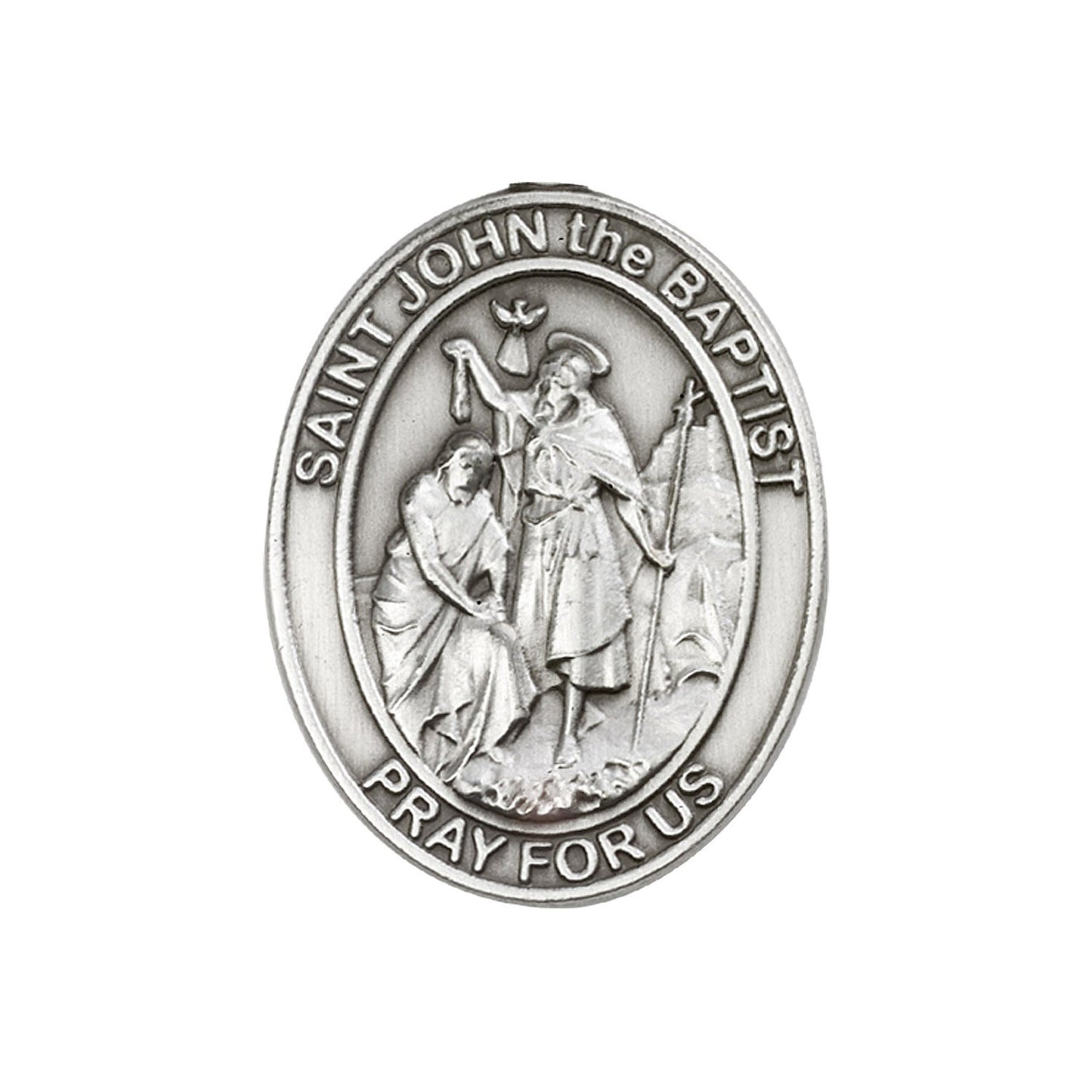 Antique Silver St. John the Baptist Visor Clip - 6754V