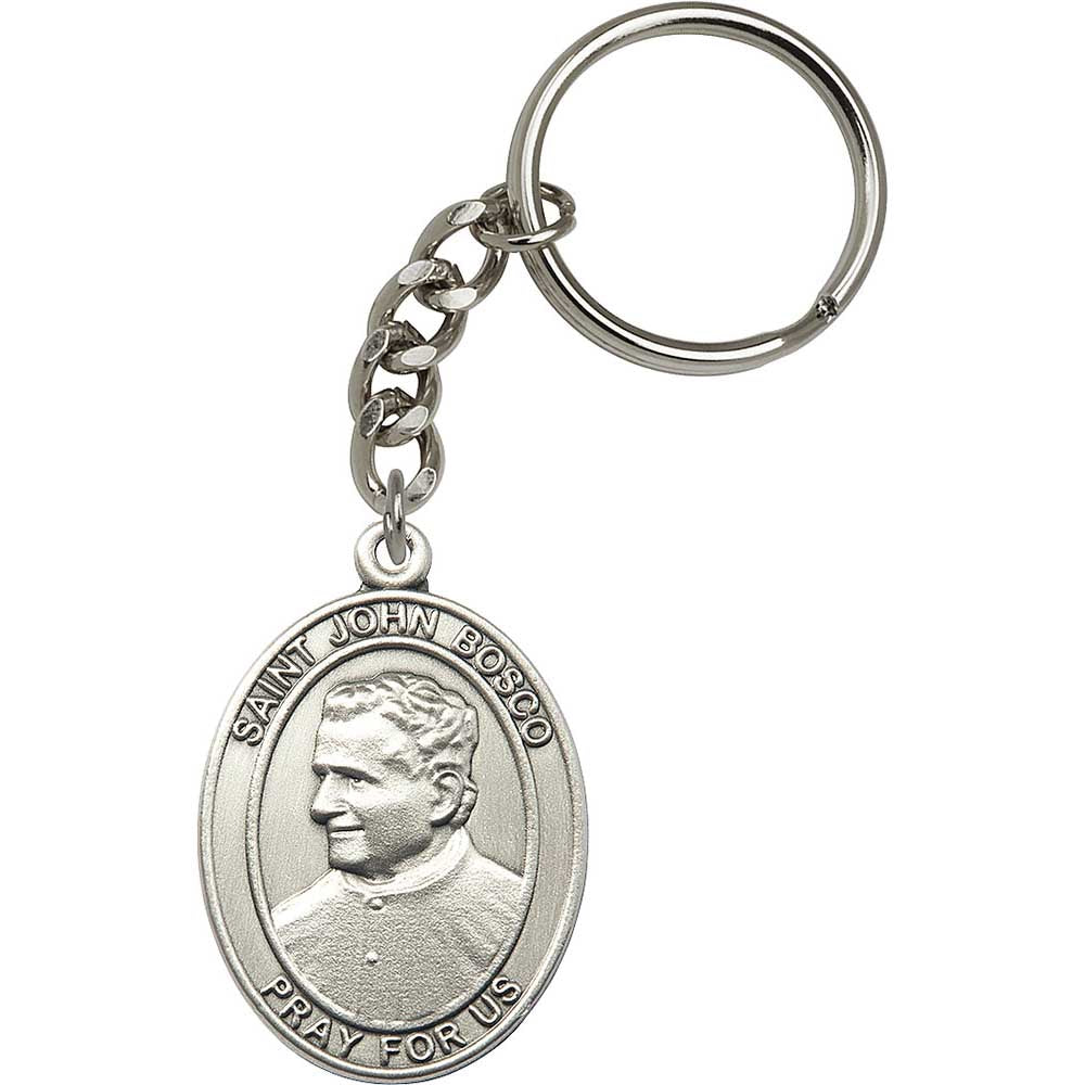 Silver Oxide St. John Bosco Keychain - 6755