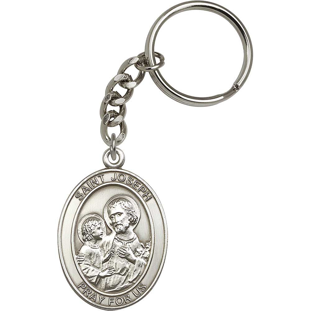 Antique Silver St. Joseph Keychain - 6758