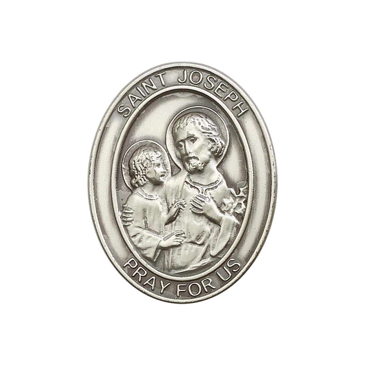 Antique Silver St. Joseph Visor Clip - 6758V