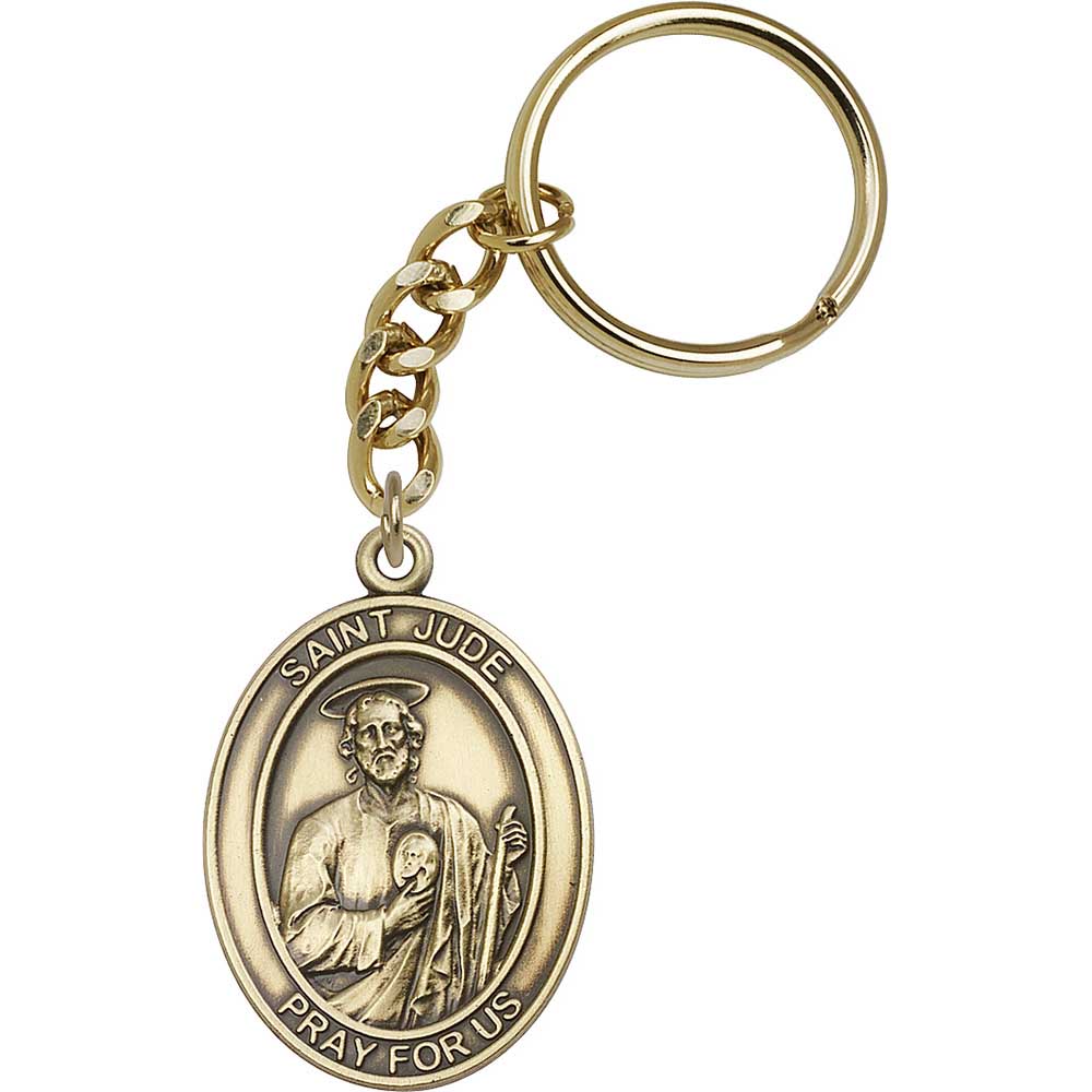Antique Gold St. Jude Keychain - 6760