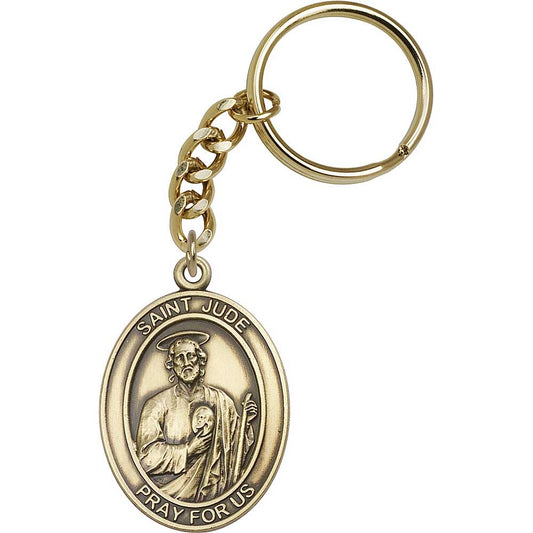 Antique Gold St. Jude Keychain - 6760