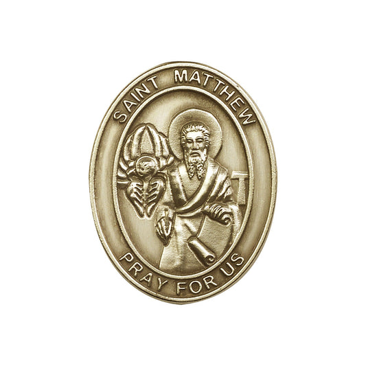 Antique Gold St. Matthew Visor Clip - 6774VG