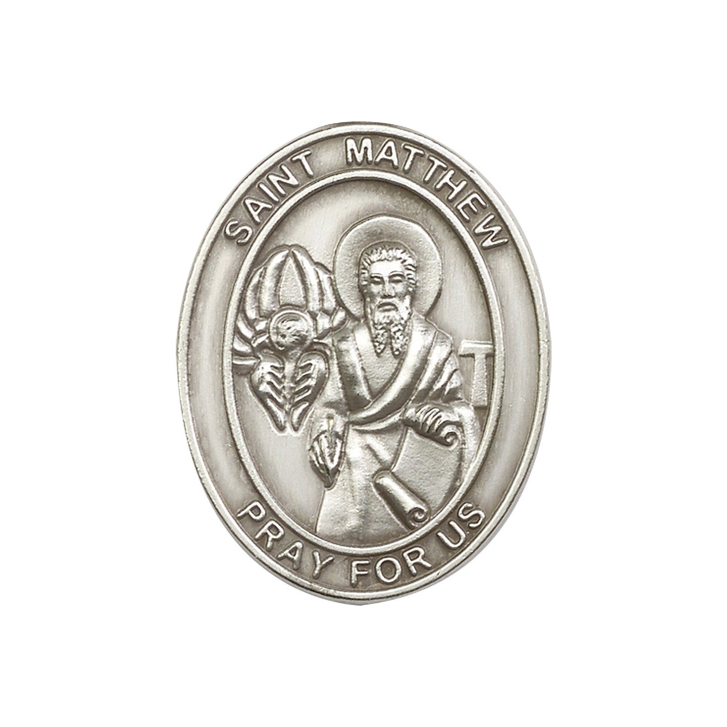 Antique Silver St. Matthew Visor Clip - 6774V