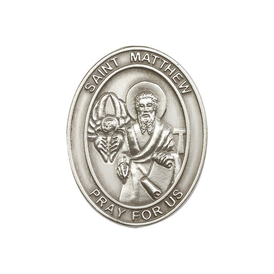 Antique Silver St. Matthew Visor Clip - 6774V
