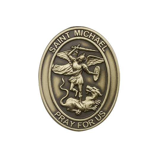 Antique Gold St. Michael the Archangel Visor Clip - 6776VG