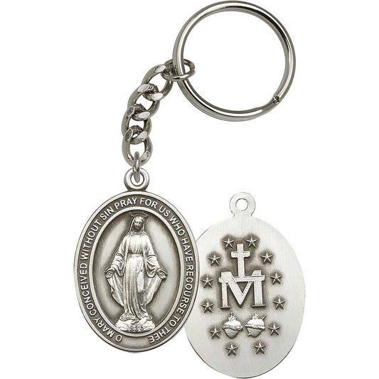 Antique Silver Miraculous Keychain - 6778
