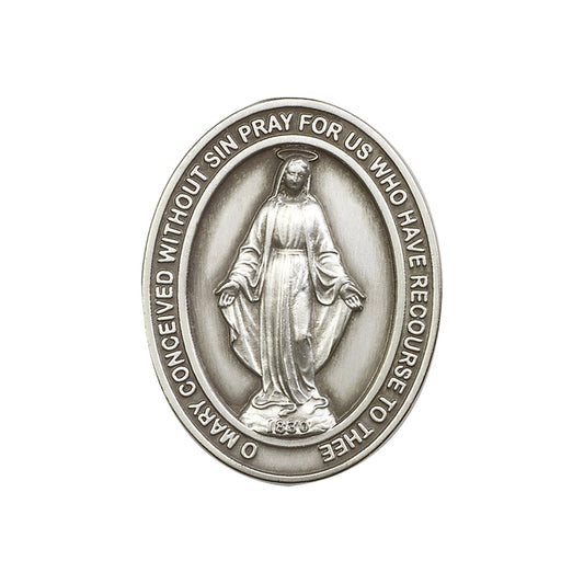 Antique Silver Miraculous Visor Clip - 6778V