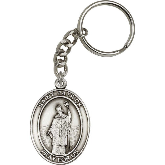 Antique Silver St. Patrick Keychain - 6784