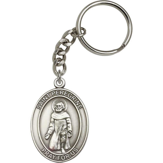 Antique Silver St. Peregrine Keychain - 6788