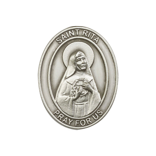 Antique Silver St. Rita of Cascia Visor Clip - 6794V