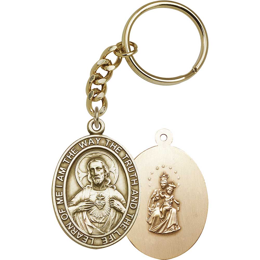 Antique Gold Scapular Keychain - 6798