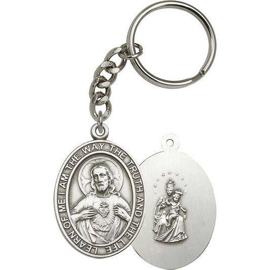 Antique Silver Scapular Keychain - 6798