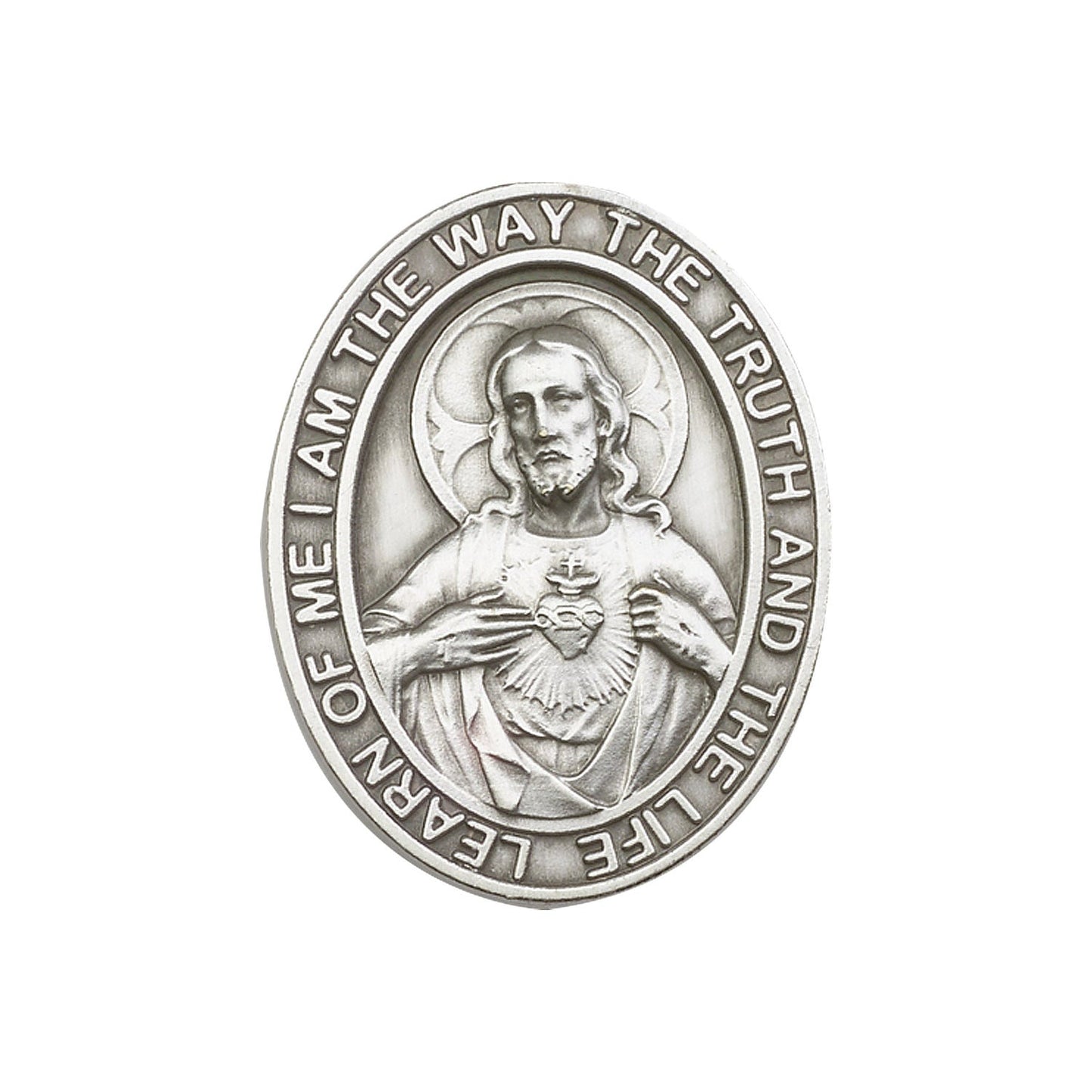 Antique Silver Scapular Visor Clip - 6798V