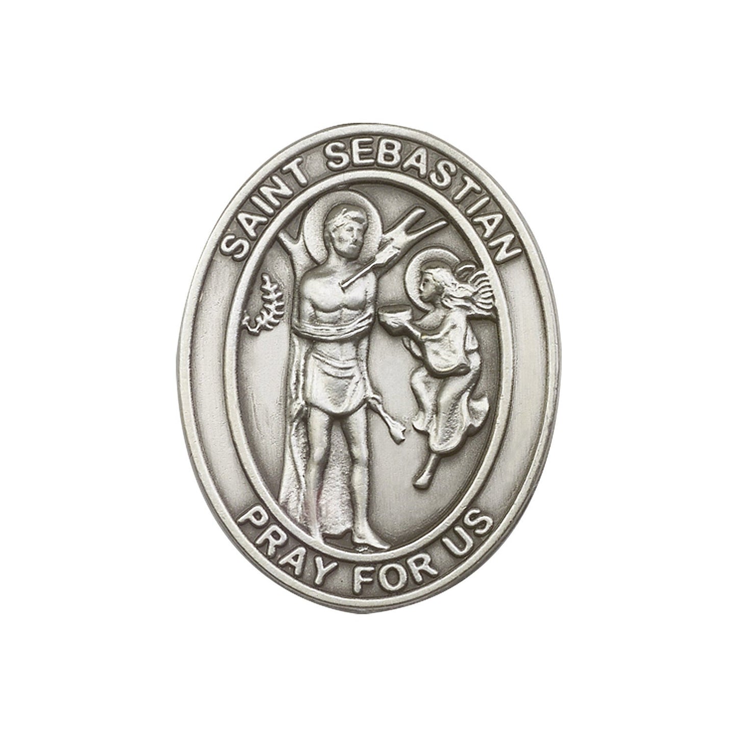 Antique Silver St. Sebastian Visor Clip - 6800V