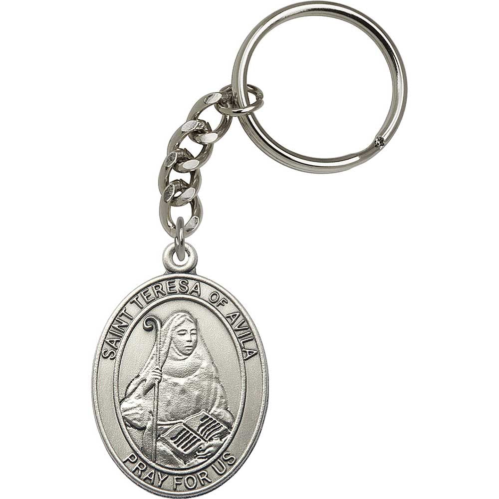 Silver Oxide St. Teresa of Avila Keychain - 6802