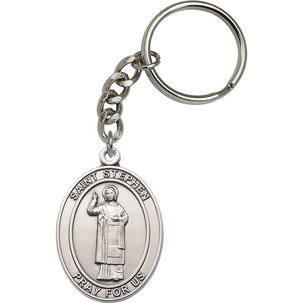 Silver Oxide St. Stephen the Martyr Keychain - 6804