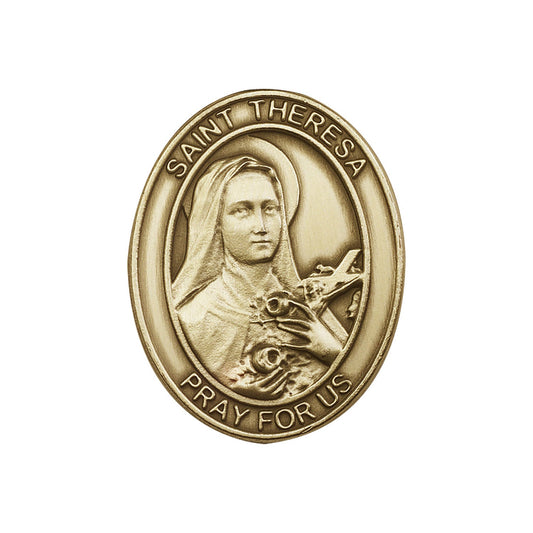 Antique Gold St. Theresa Visor Clip - 6806VG