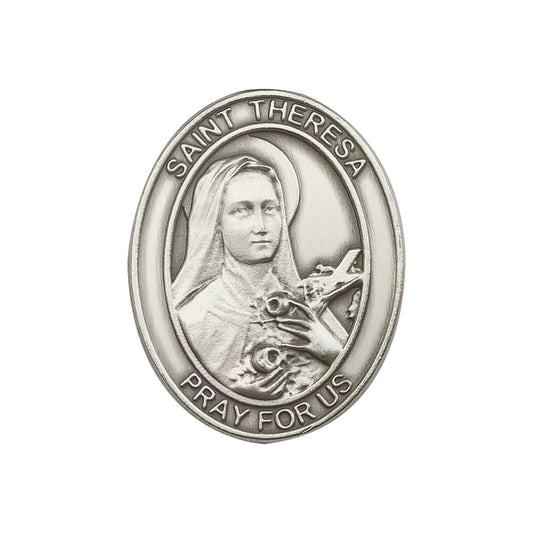Antique Silver St. Theresa Visor Clip - 6806V