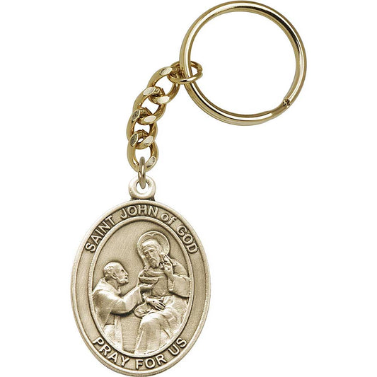 Gold Oxide St. John of God Keychain - 6812