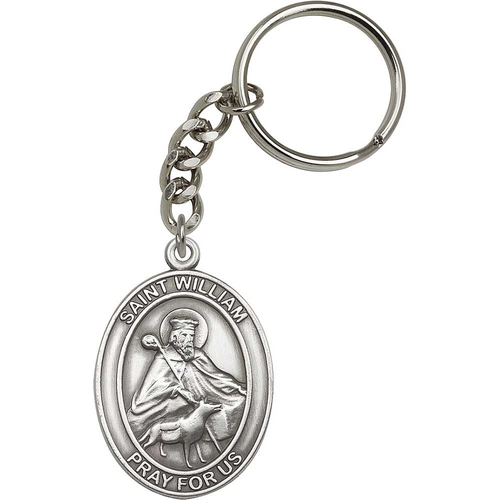 Antique Silver St. William Keychain - 6814