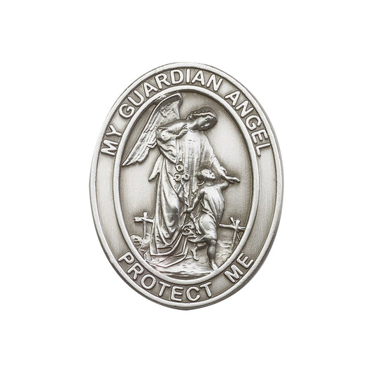 Antique Silver Guardian Angel Visor Clip - 6818V