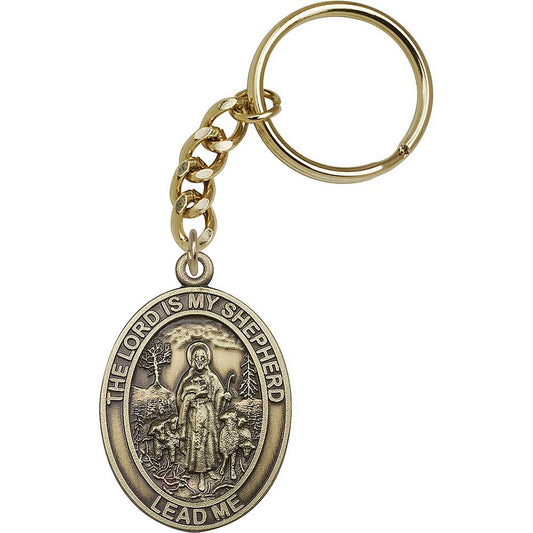 Antique Gold Lord Is My Shepherd Keychain - 6819