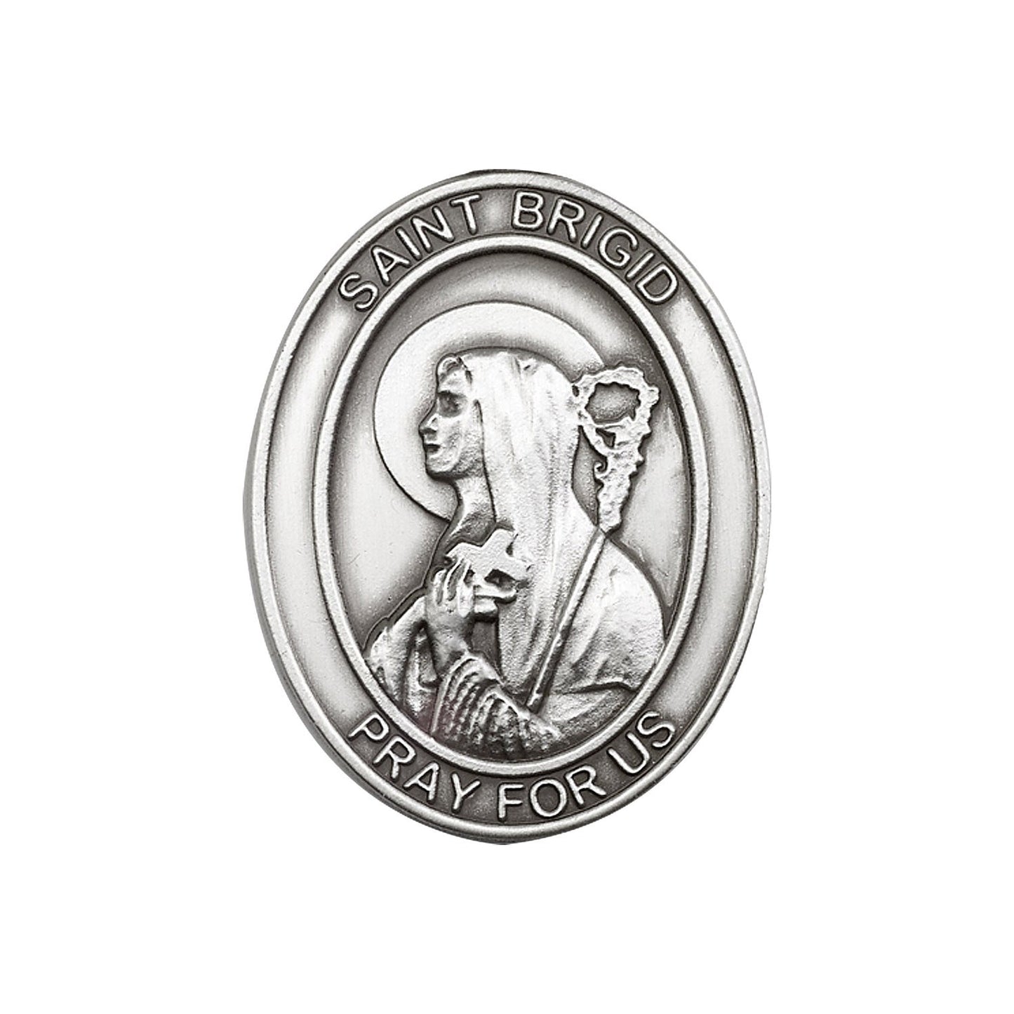 Antique Silver St. Brigid of Ireland Visor Clip - 6823V