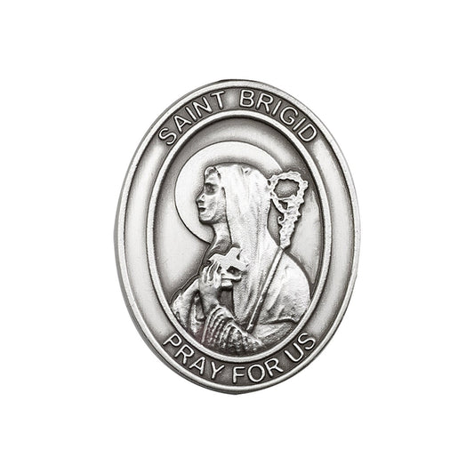 Antique Silver St. Brigid of Ireland Visor Clip - 6823V