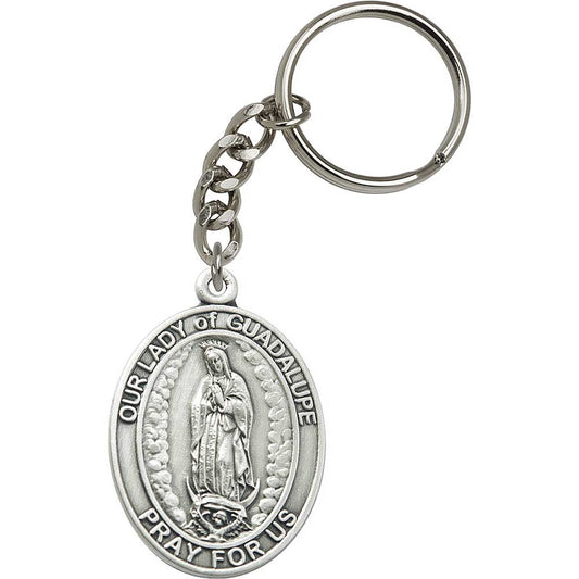 Silver Oxide O/L of Guadalupe Keychain - 6906