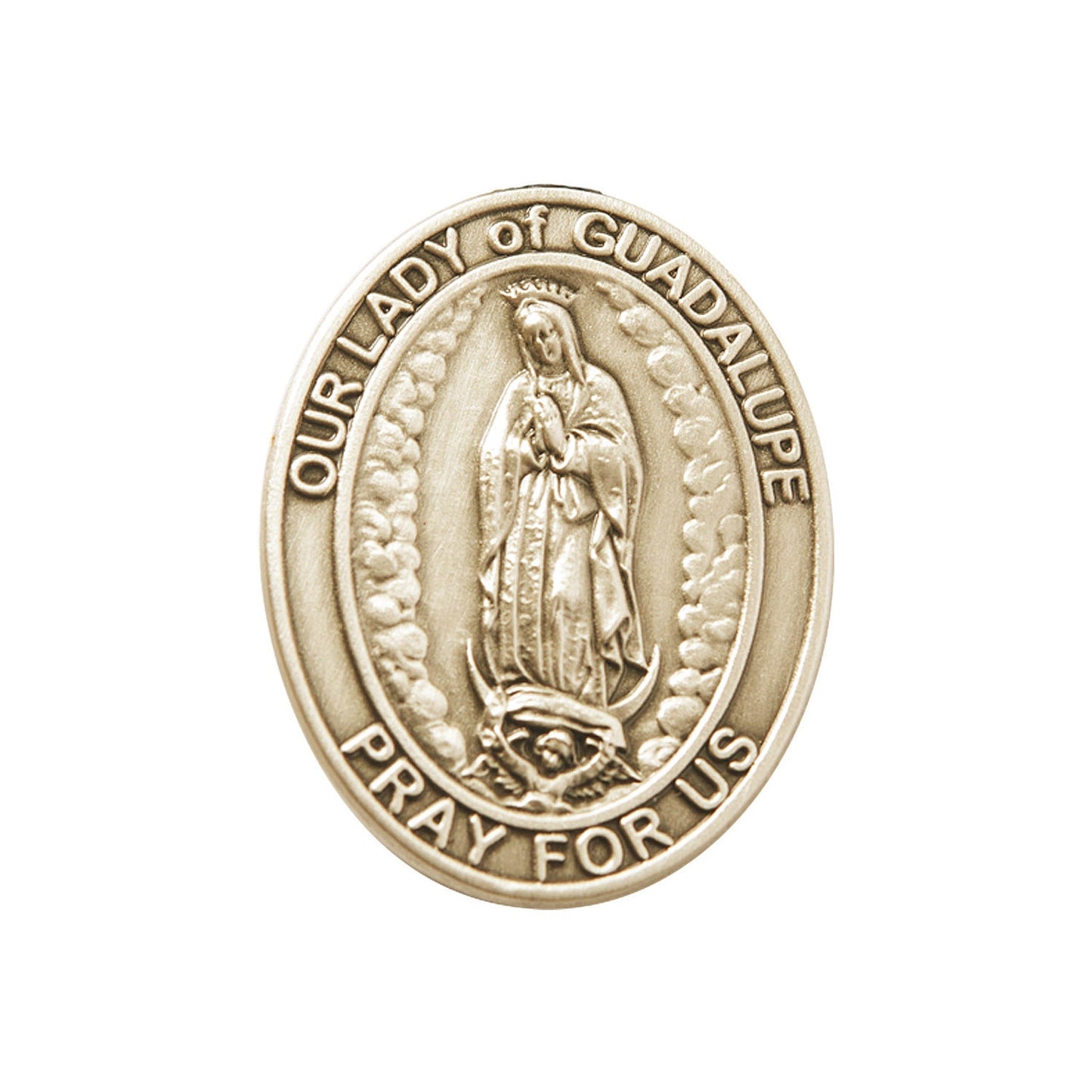 Gold Oxide O/L of Guadalupe Visor Clip - 6906VG
