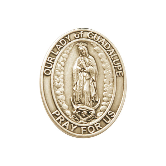 Gold Oxide O/L of Guadalupe Visor Clip - 6906VG