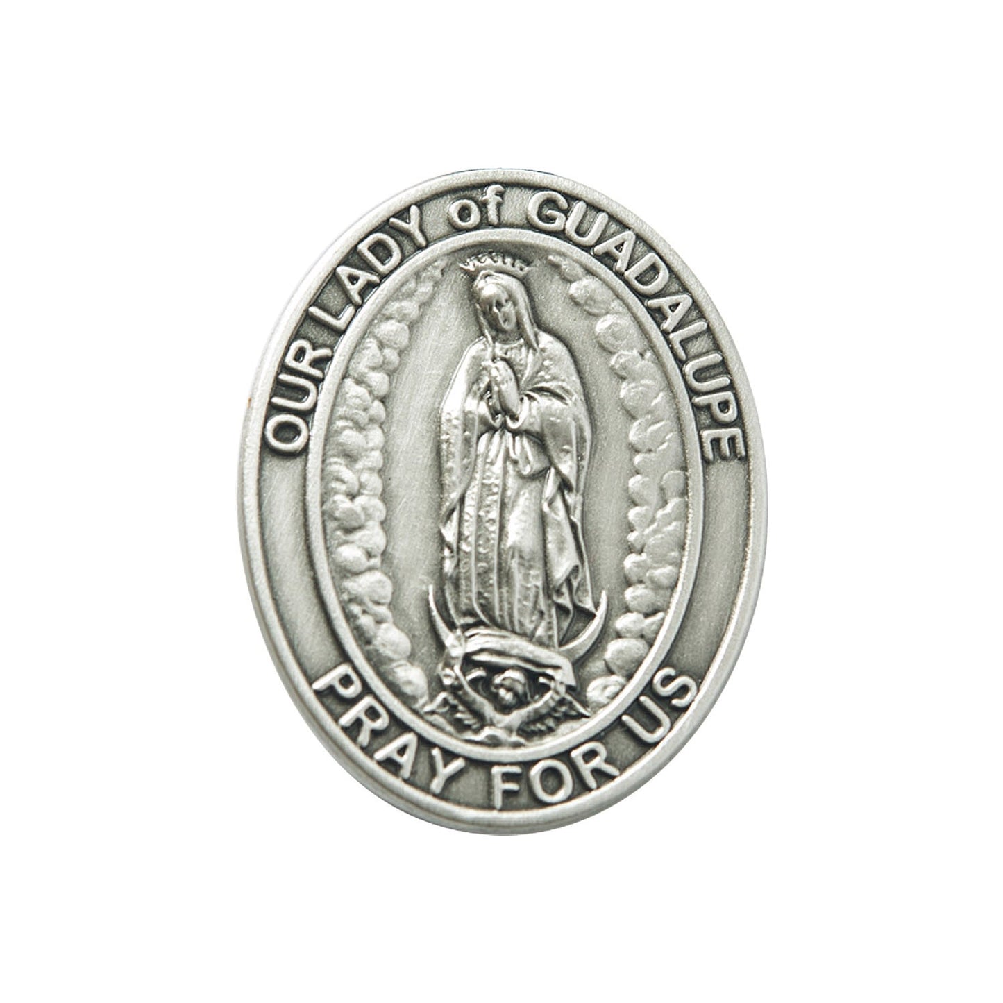Silver Oxide O/L of Guadalupe Visor Clip - 6906V