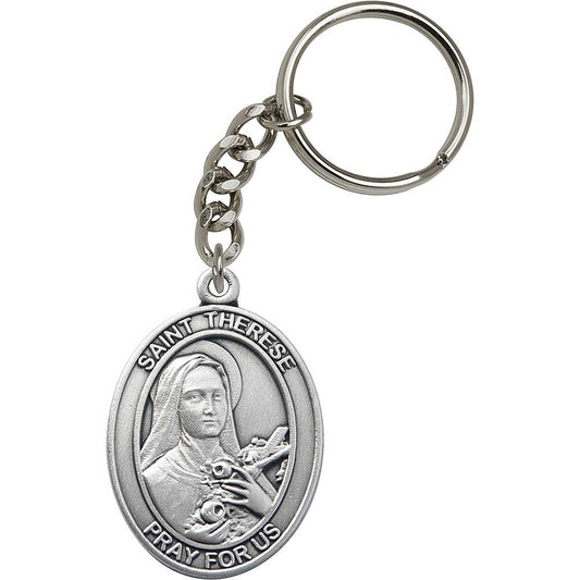 Silver Oxide St. Therese of Lisieux Keychain - 6910