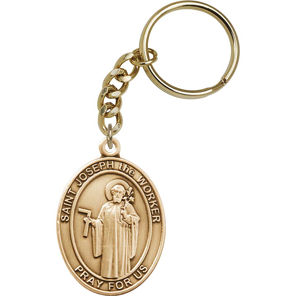Gold Oxide St. Joseph the Worker Keychain - 6920