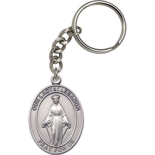 Silver Oxide O/L of Lebanon Keychain - 6929