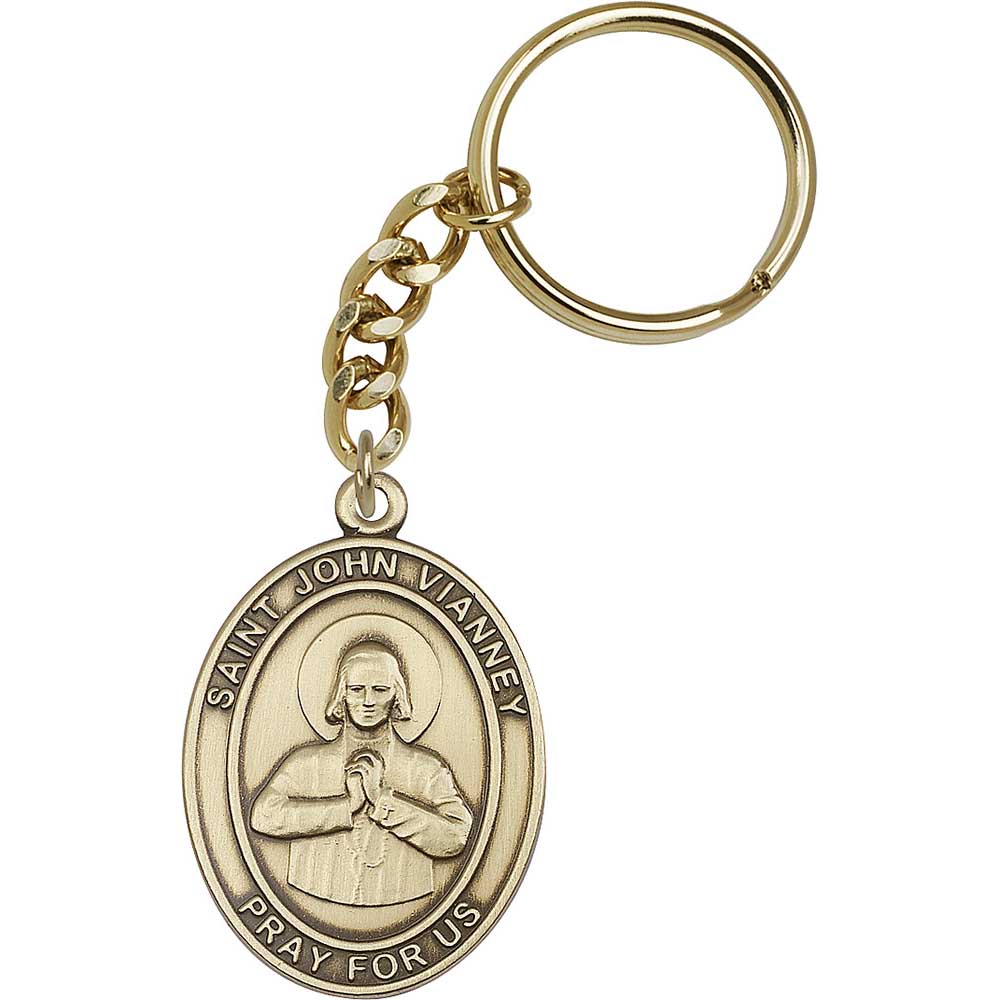 Gold Oxide St. John Vianney Keychain - 6982